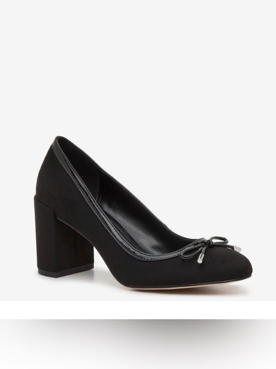 Kelly & Katie Shoes - New in box - Kelly & Katie Black Suede Block Heel Pumps with Bow